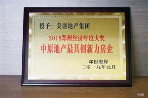 2018年度中原地產最具創(chuàng)新力房企稱號